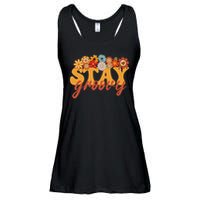 Stay Groovy Flower Power Retro Hippie Vibes Ladies Essential Flowy Tank