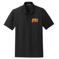 Stay Groovy Flower Power Retro Hippie Vibes Dry Zone Grid Polo