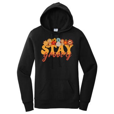 Stay Groovy Flower Power Retro Hippie Vibes Women's Pullover Hoodie