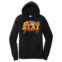Stay Groovy Flower Power Retro Hippie Vibes Women's Pullover Hoodie