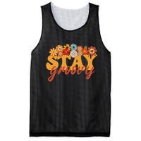 Stay Groovy Flower Power Retro Hippie Vibes Mesh Reversible Basketball Jersey Tank