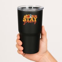 Stay Groovy Flower Power Retro Hippie Vibes Tumbler