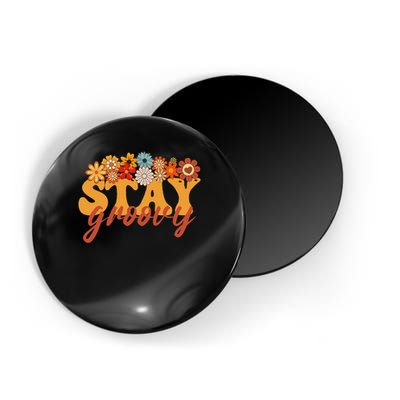 Stay Groovy Flower Power Retro Hippie Vibes Magnet