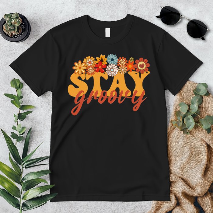 Stay Groovy Flower Power Retro Hippie Vibes Premium T-Shirt