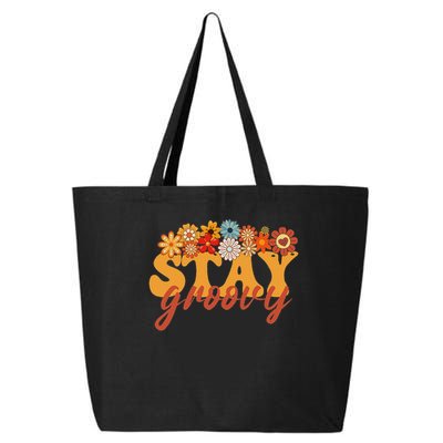 Stay Groovy Flower Power Retro Hippie Vibes 25L Jumbo Tote