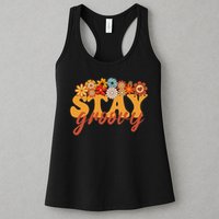 Stay Groovy Flower Power Retro Hippie Vibes Womens Tank Top