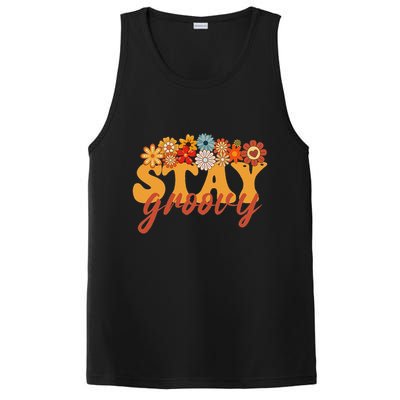 Stay Groovy Flower Power Retro Hippie Vibes PosiCharge Competitor Tank