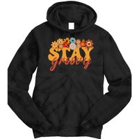 Stay Groovy Flower Power Retro Hippie Vibes Tie Dye Hoodie
