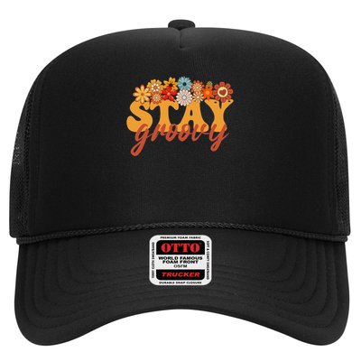 Stay Groovy Flower Power Retro Hippie Vibes Trucker Hat