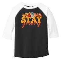 Stay Groovy Flower Power Retro Hippie Vibes Toddler Fine Jersey T-Shirt