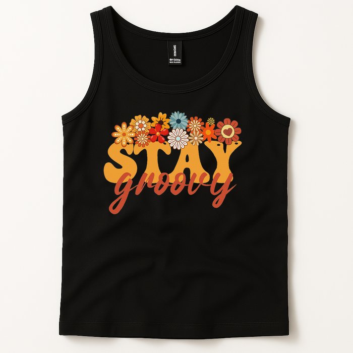 Stay Groovy Flower Power Retro Hippie Vibes Tank Top