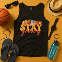 Stay Groovy Flower Power Retro Hippie Vibes Tank Top