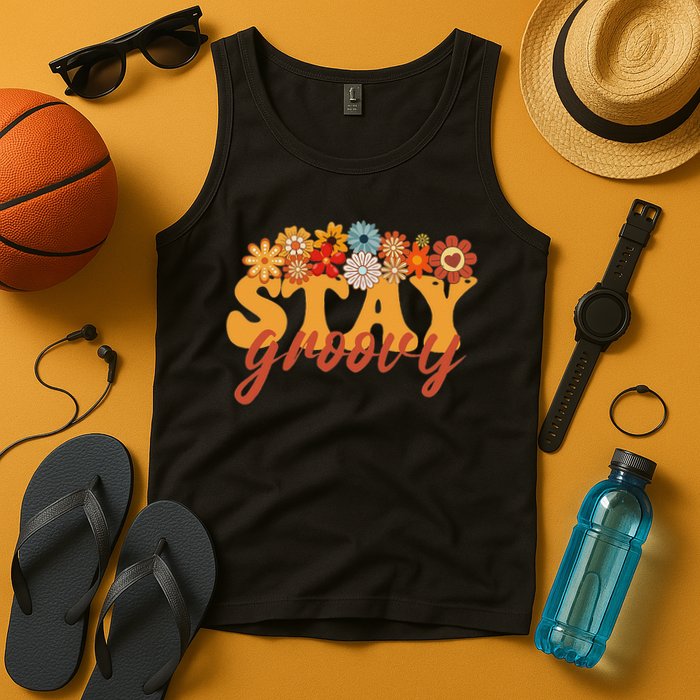 Stay Groovy Flower Power Retro Hippie Vibes Tank Top