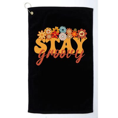 Stay Groovy Flower Power Retro Hippie Vibes Golf Towel
