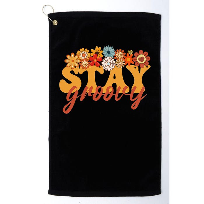 Stay Groovy Flower Power Retro Hippie Vibes Golf Towel