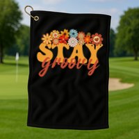 Stay Groovy Flower Power Retro Hippie Vibes Golf Towel