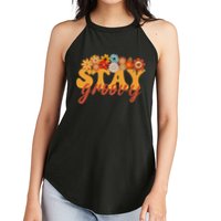 Stay Groovy Flower Power Retro Hippie Vibes Women's Perfect Tri Rocker Tank