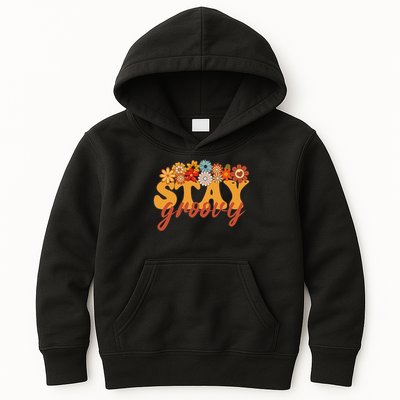 Stay Groovy Flower Power Retro Hippie Vibes Kids Hoodie