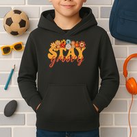 Stay Groovy Flower Power Retro Hippie Vibes Kids Hoodie