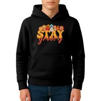 Stay Groovy Flower Power Retro Hippie Vibes Kids Hoodie