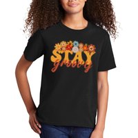 Stay Groovy Flower Power Retro Hippie Vibes Kids T-Shirt