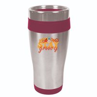 Stay Groovy Flower Power Retro Hippie Vibes 16oz Travel Tumbler