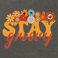 Stay Groovy Flower Power Retro Hippie Vibes Cotton Canvas Backpack