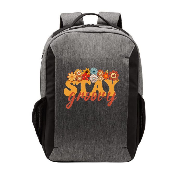 Stay Groovy Flower Power Retro Hippie Vibes Vector Backpack