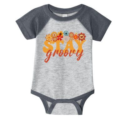 Stay Groovy Flower Power Retro Hippie Vibes Infant Baby Jersey Bodysuit