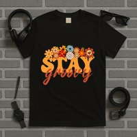 Stay Groovy Flower Power Retro Hippie Vibes T-Shirt
