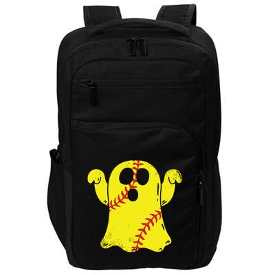 Softball Ghost Funny Halloween Costume Softball Lover Impact Tech Backpack
