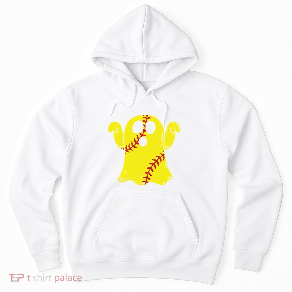 Softball Ghost Funny Halloween Costume Softball Lover Hoodie