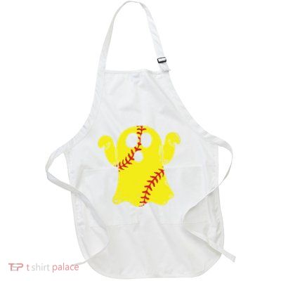 Softball Ghost Funny Halloween Costume Softball Lover Apron