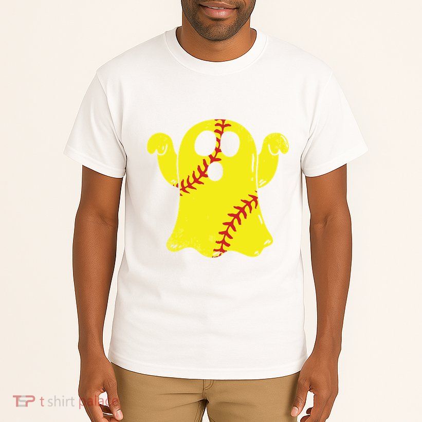 Softball Ghost Funny Halloween Costume Softball Lover Tall T-Shirt