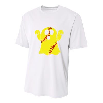 Softball Ghost Funny Halloween Costume Softball Lover Youth Performance Sprint T-Shirt