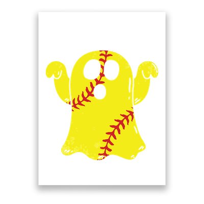 Softball Ghost Funny Halloween Costume Softball Lover Poster