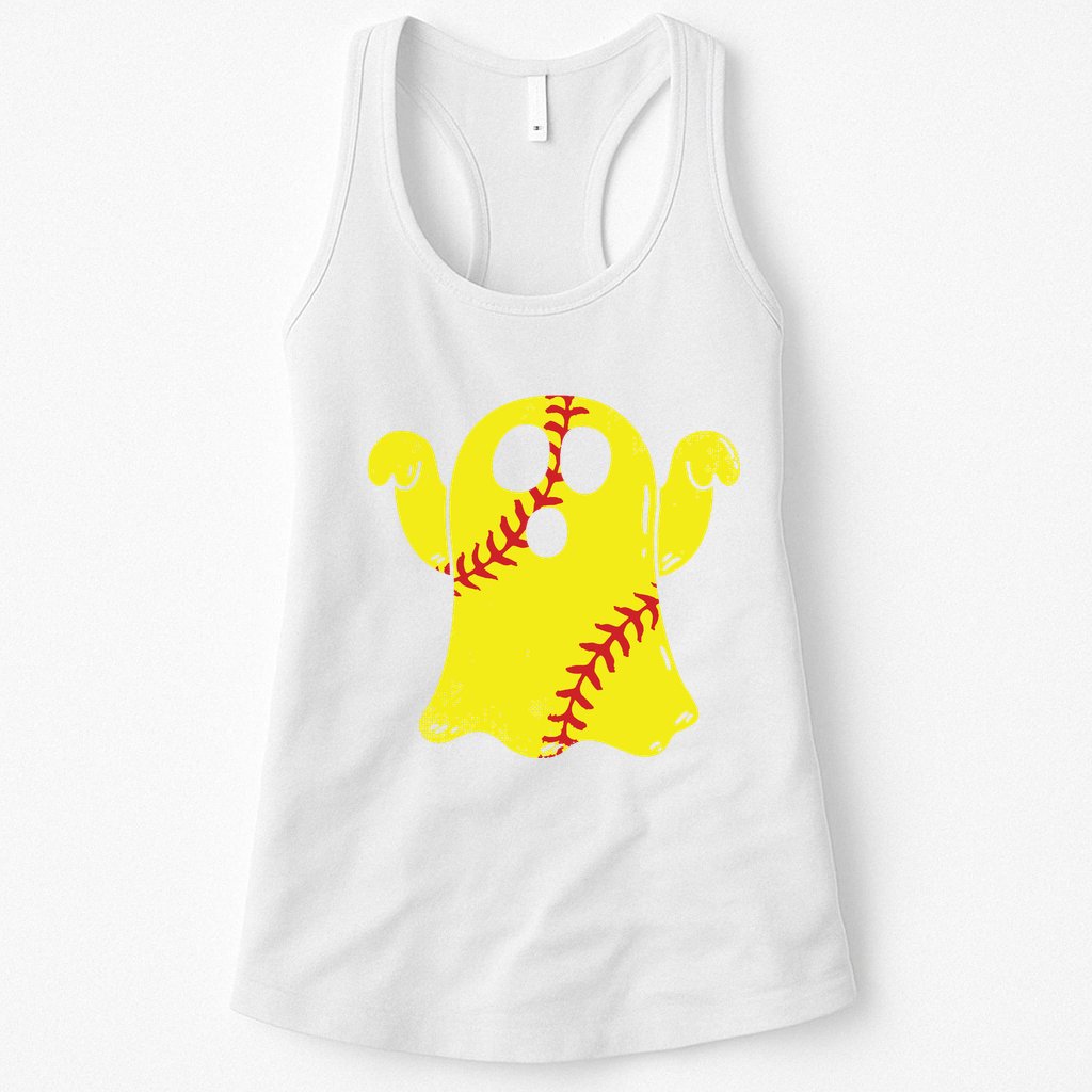 Softball Ghost Funny Halloween Costume Softball Lover Womens Tank Top