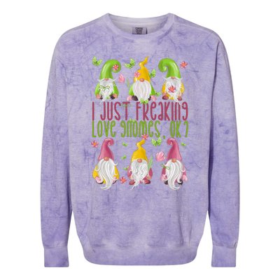 Spring Gnome For Summer I Just Freaking Love Gnomes Colorblast Crewneck Sweatshirt