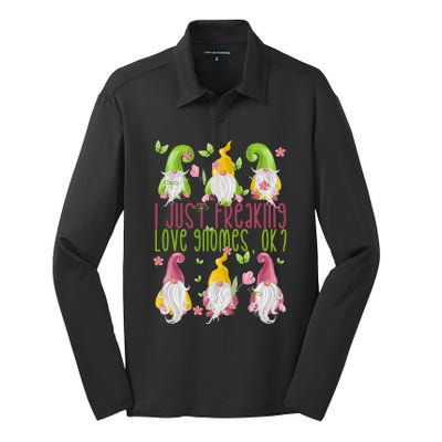 Spring Gnome For Summer I Just Freaking Love Gnomes Silk Touch Performance Long Sleeve Polo