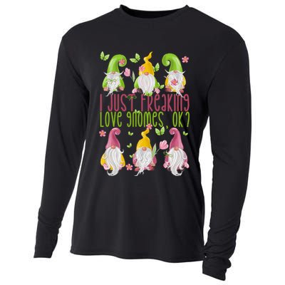 Spring Gnome For Summer I Just Freaking Love Gnomes Cooling Performance Long Sleeve Crew