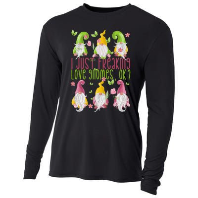 Spring Gnome For Summer I Just Freaking Love Gnomes Cooling Performance Long Sleeve Crew