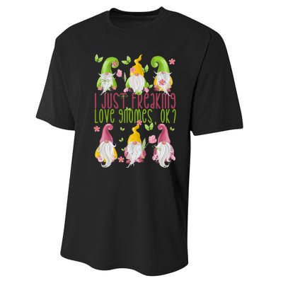 Spring Gnome For Summer I Just Freaking Love Gnomes Performance Sprint T-Shirt