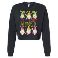 Spring Gnome For Summer I Just Freaking Love Gnomes Cropped Pullover Crew