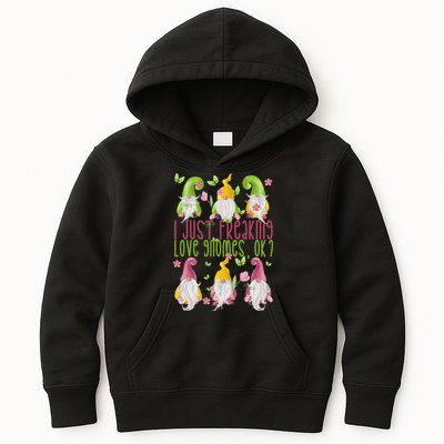 Spring Gnome For Summer I Just Freaking Love Gnomes Kids Hoodie