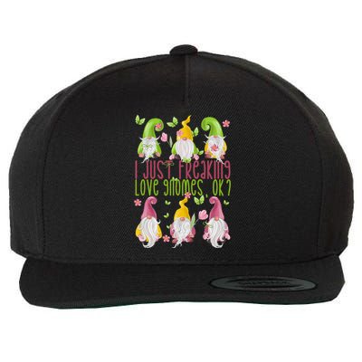 Spring Gnome For Summer I Just Freaking Love Gnomes Wool Snapback Cap
