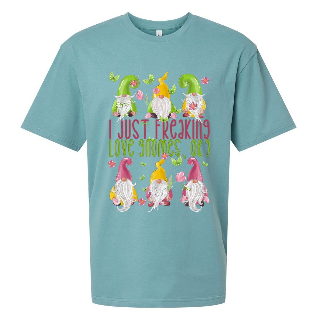 Spring Gnome For Summer I Just Freaking Love Gnomes Sueded Cloud Jersey T-Shirt