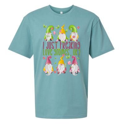 Spring Gnome For Summer I Just Freaking Love Gnomes Sueded Cloud Jersey T-Shirt