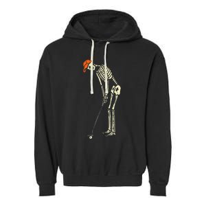 Skeleton Golf Funny Halloween Golfing Sports Golfer Garment-Dyed Fleece Hoodie