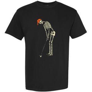 Skeleton Golf Funny Halloween Golfing Sports Golfer Garment-Dyed Heavyweight T-Shirt