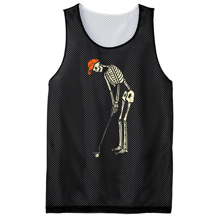 Skeleton Golf Funny Halloween Golfing Sports Golfer Mesh Reversible Basketball Jersey Tank